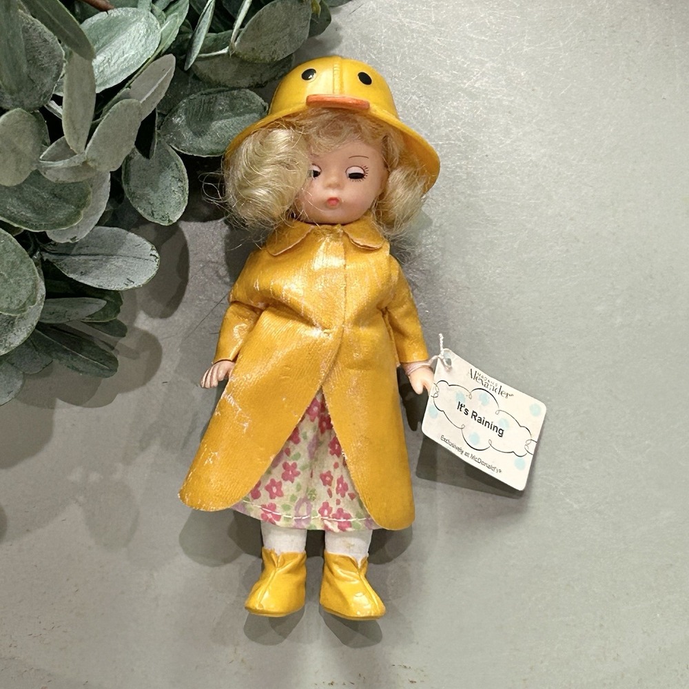 McDonalds 2003 Madame Alexander "It's Raining" Rubber Ducky Yellow Doll